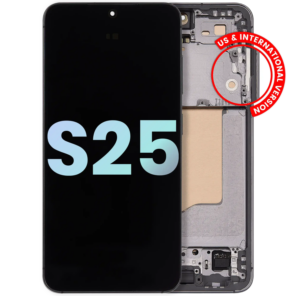 OLED-Display mit Rahmen Samsung Galaxy S25 Service Pack Silver Shadow