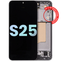 OLED-Display mit Rahmen Samsung Galaxy S25 Service Pack Silver Shadow