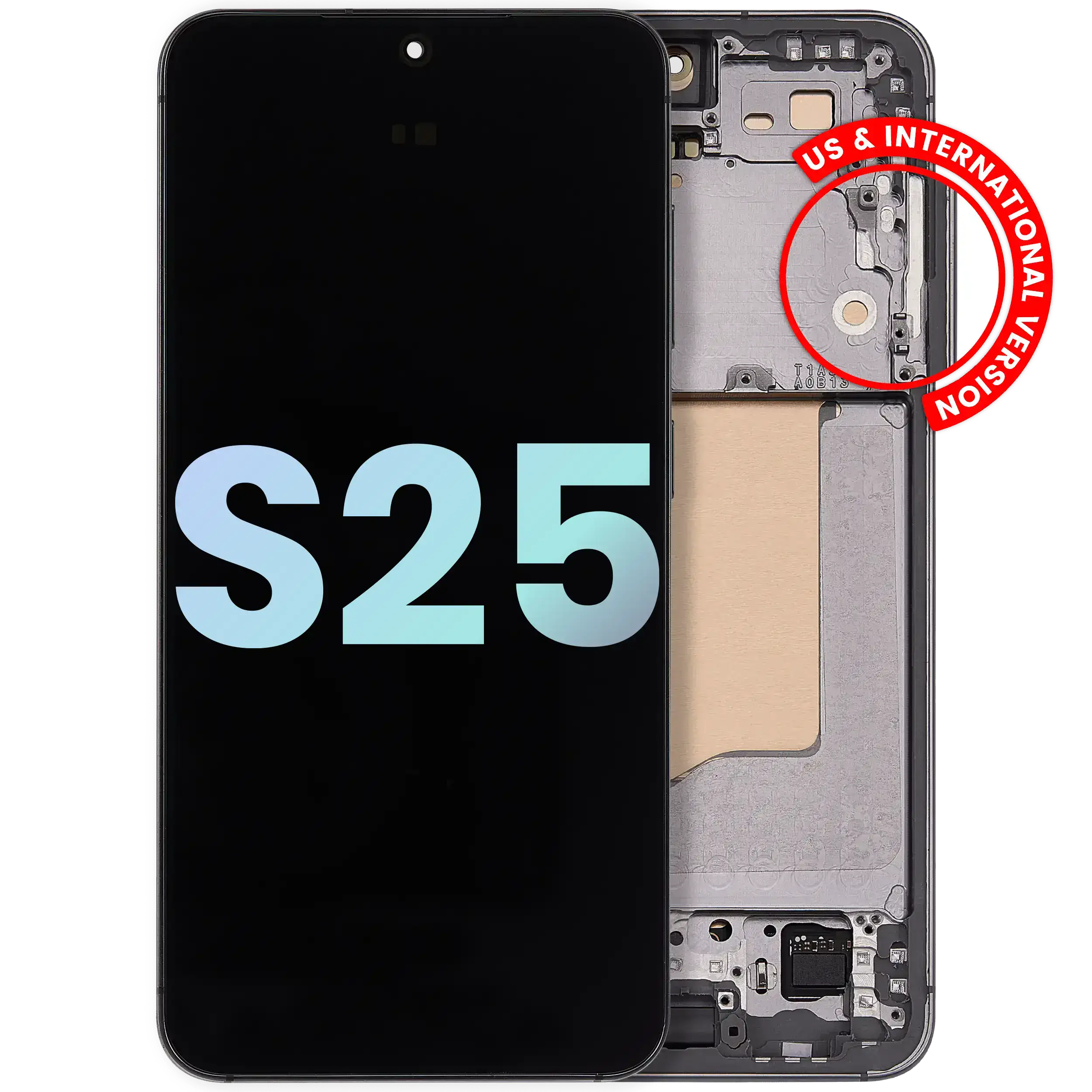 OLED-Display mit Rahmen Samsung Galaxy S25 Service Pack Silver Shadow