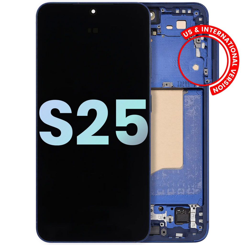 OLED-Display mit Rahmen Samsung Galaxy S25 Service Pack Navy