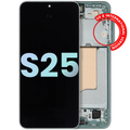 OLED-Display mit Rahmen Samsung Galaxy S25 5G Mint Service Pack