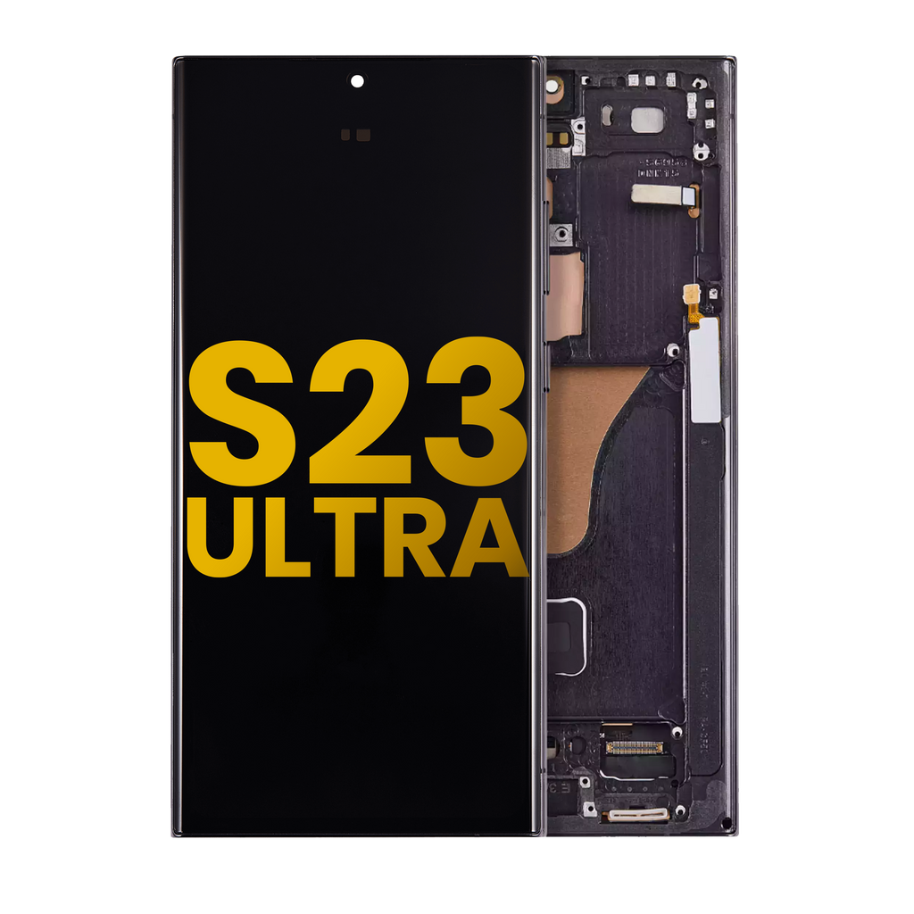 OLED-Display mit Rahmen für Samsung Galaxy S23 Ultra 5G (US & International) (Assembled) (Phantom Black)