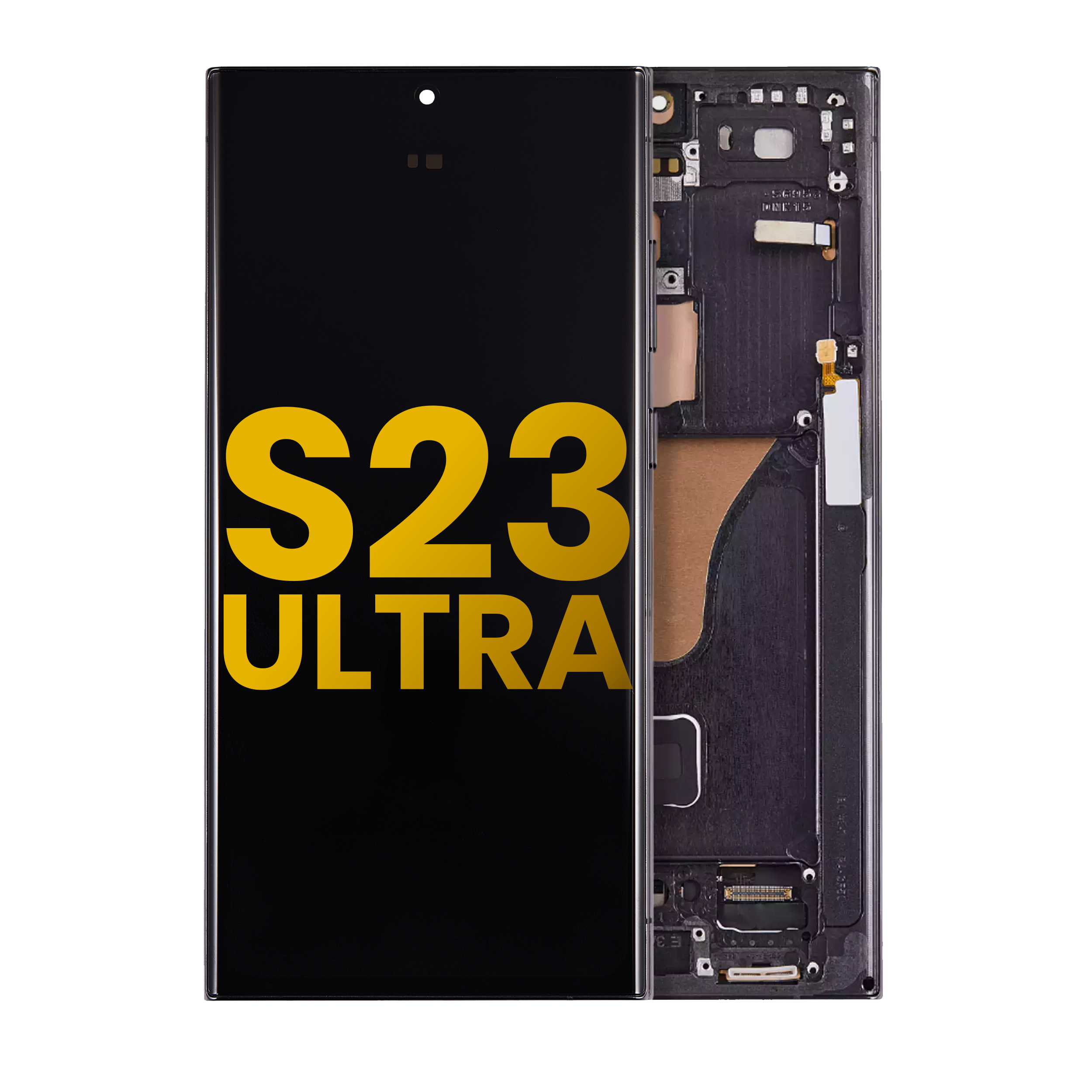 OLED-Display mit Rahmen für Samsung Galaxy S23 Ultra 5G (US & International) (Assembled) (Phantom Black)