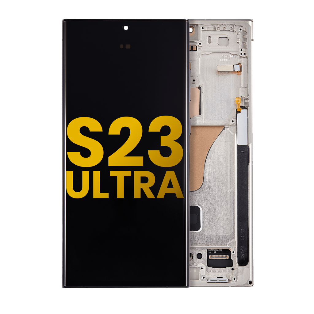 OLED-Display mit Rahmen für Samsung Galaxy S23 Ultra 5G (US & International) (Assembled) (Cream)