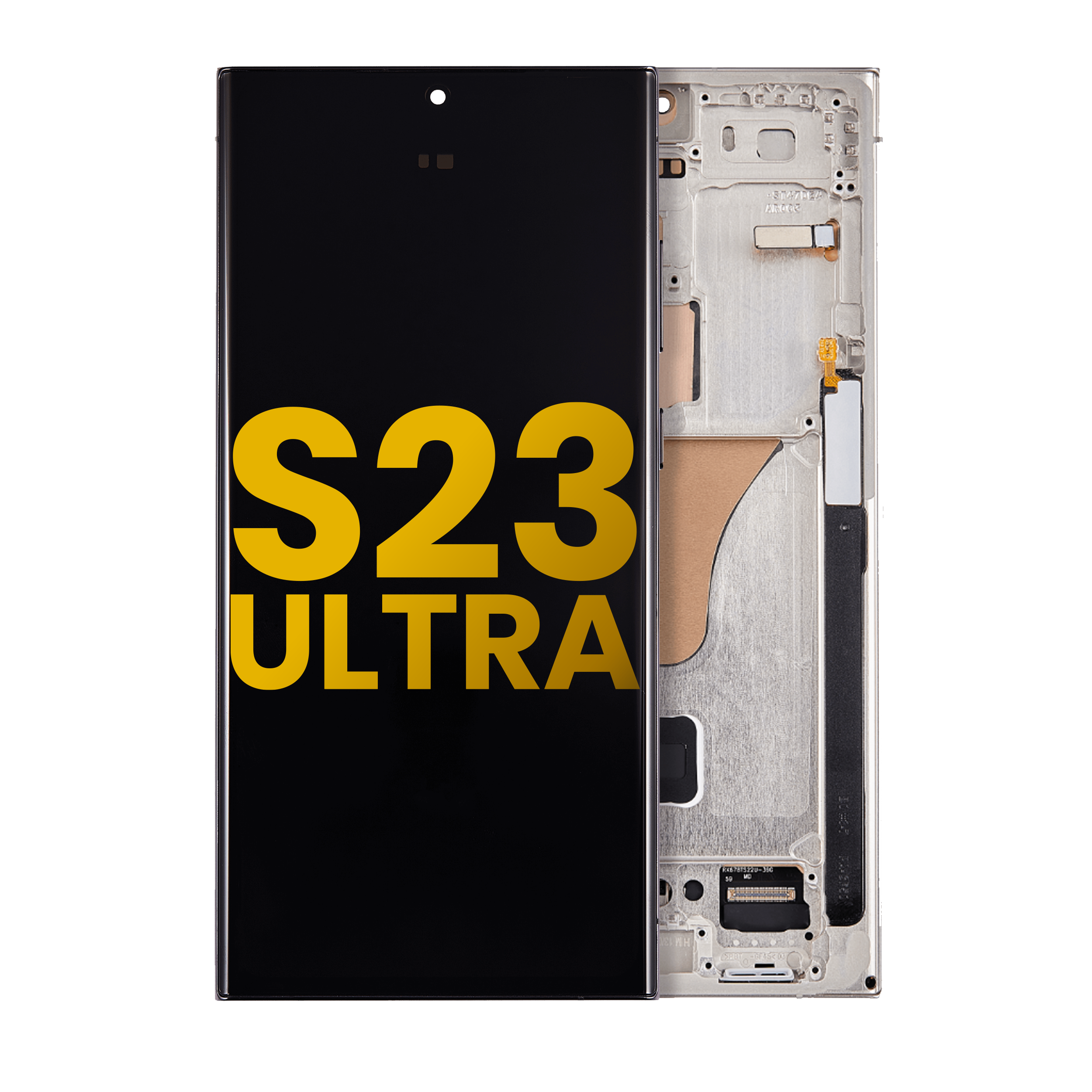 OLED-Display mit Rahmen für Samsung Galaxy S23 Ultra 5G (US & International) (Assembled) (Cream)