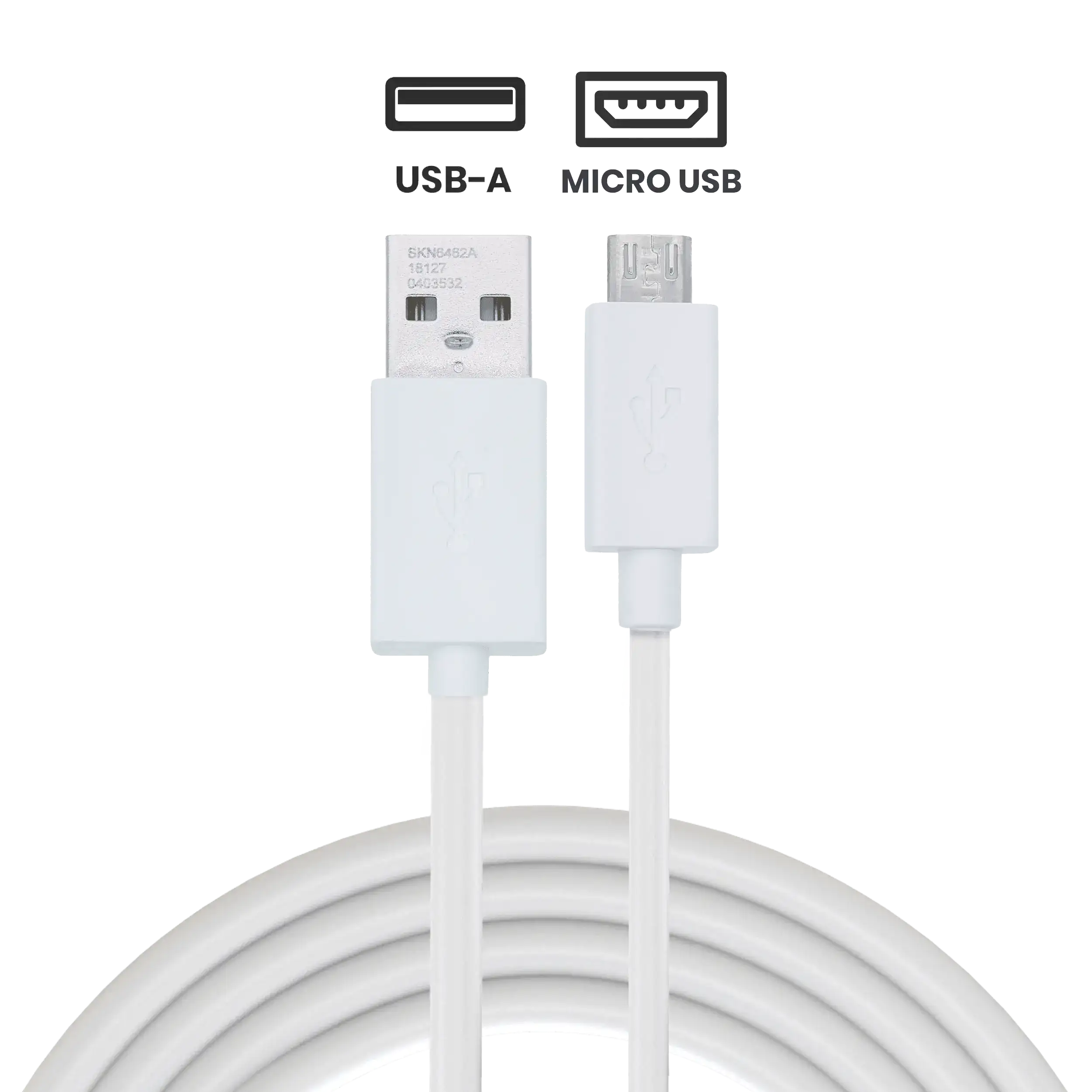 Micro USB auf USB Type A Kabel (Generic, Weiß)