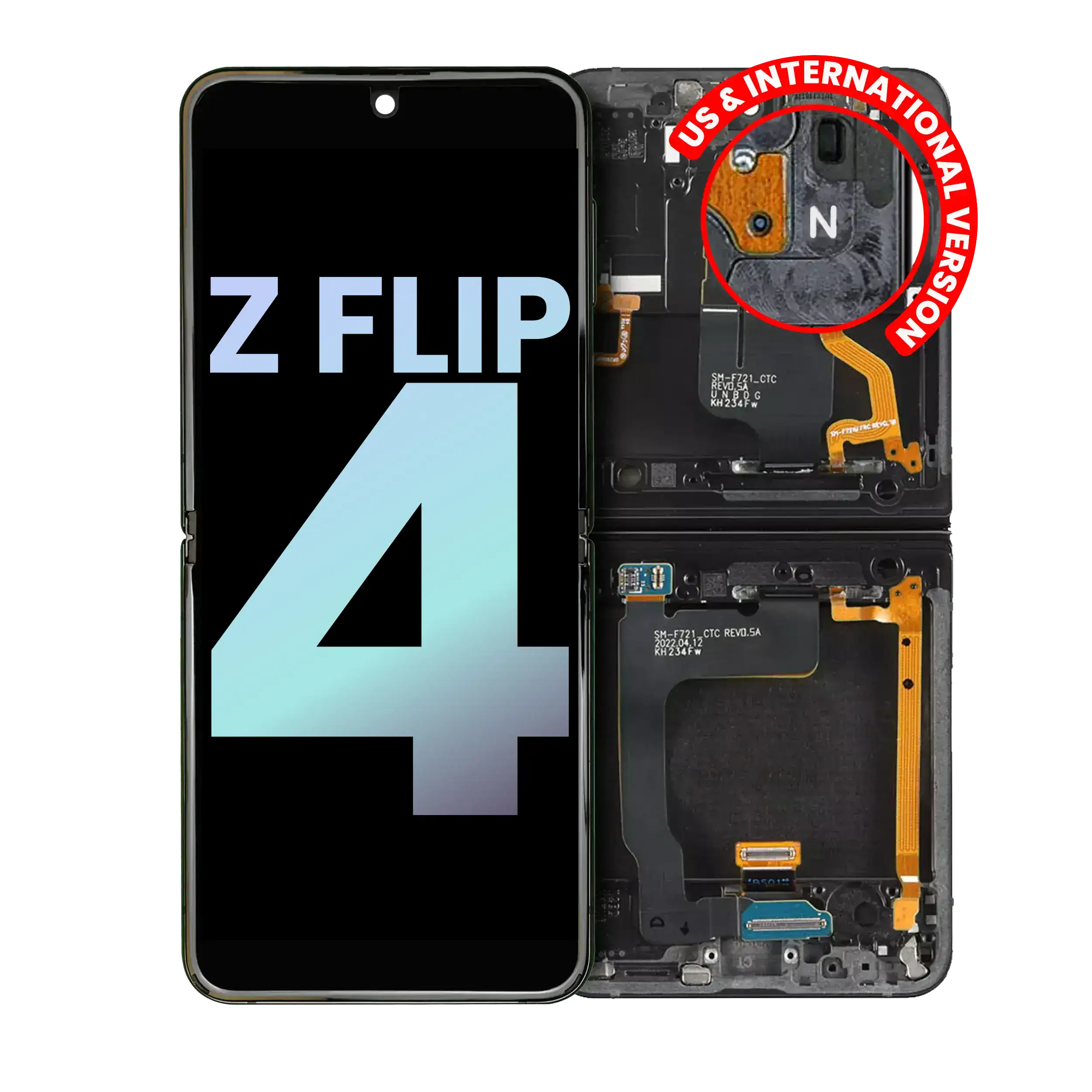 Internal OLED Display with Frame for Samsung Galaxy Z Flip 4 5G (US & International) (Service Pack) (Navy)