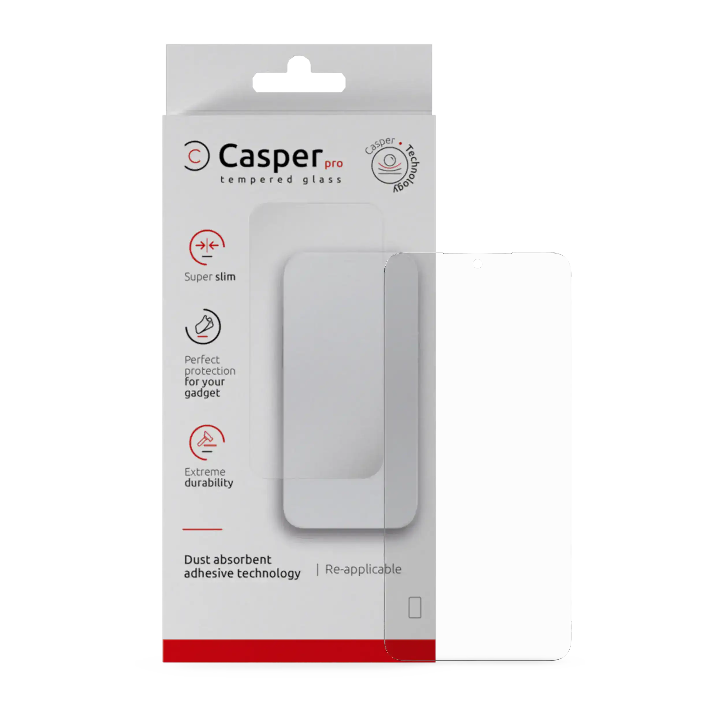 Casper Pro Temperiertes Glas für Samsung Galaxy S25 Edge (Retail Pack) (Clear)