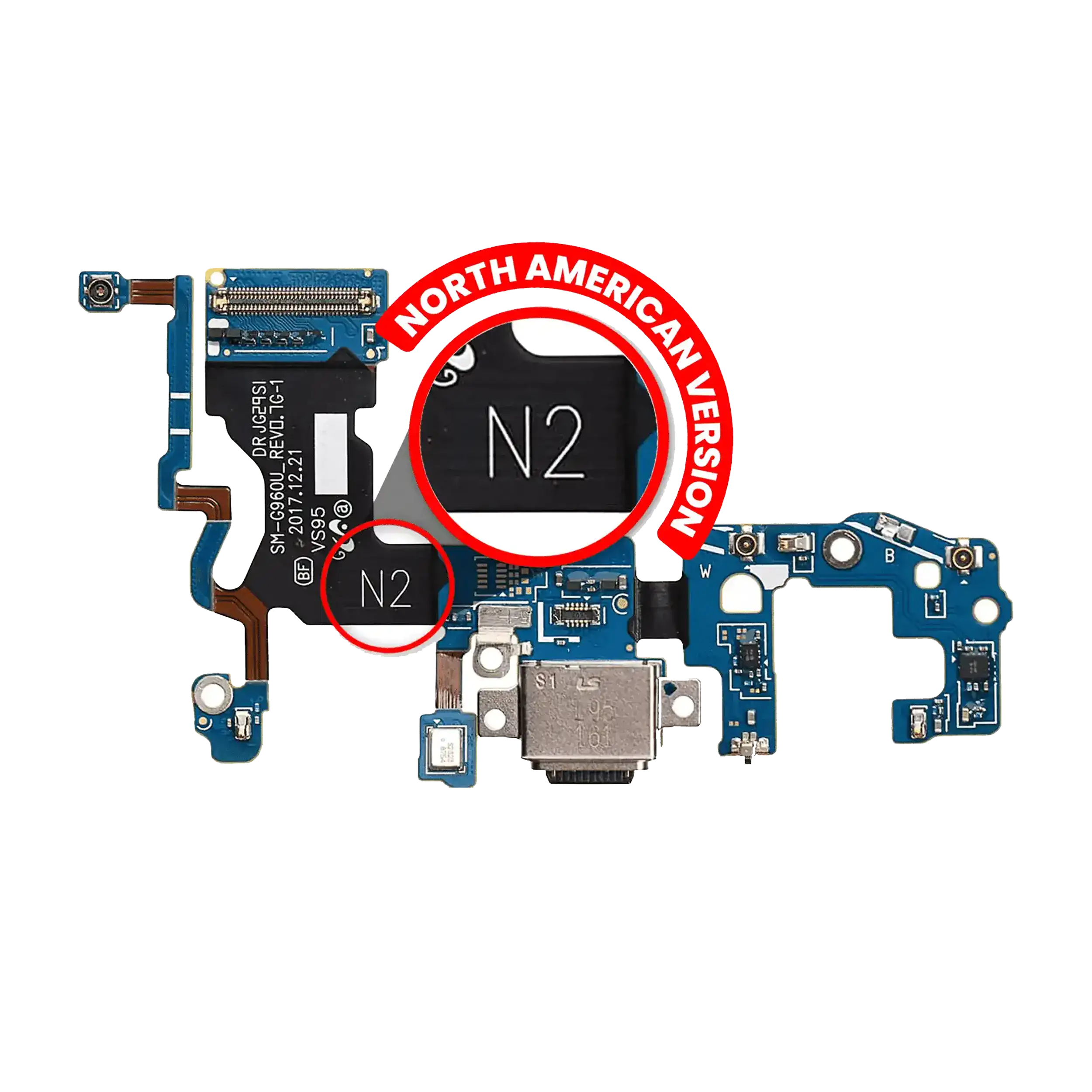 Charging Port Flex Cable for Samsung Galaxy S9 (G960U) (US Version) (Service Pack)