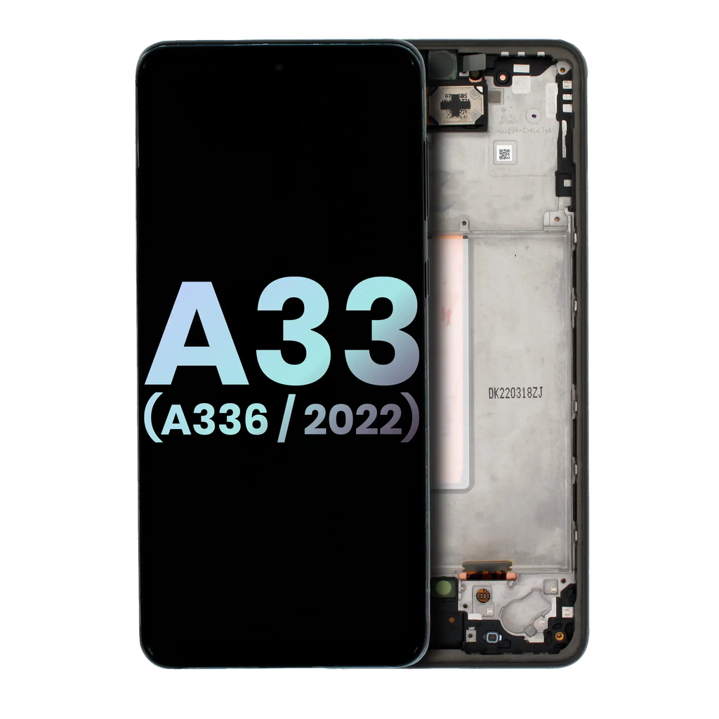 OLED-Display mit Rahmen für Samsung A33 5G Service Pack Schwarz