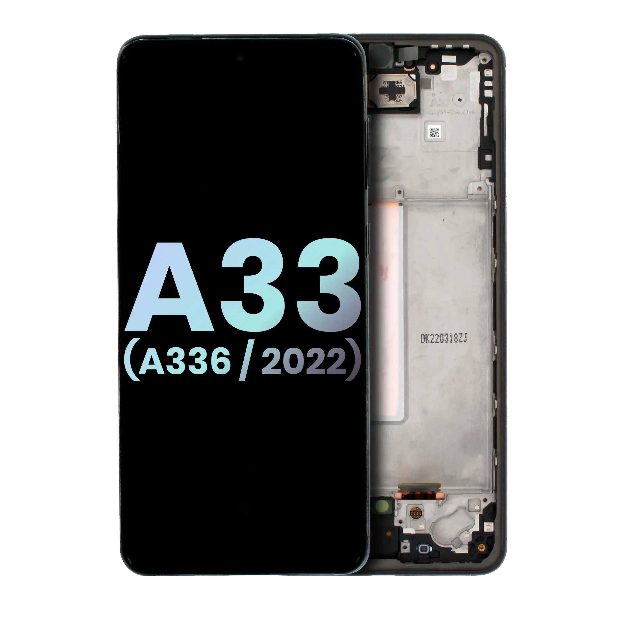 OLED-Display mit Rahmen für Samsung A33 5G Service Pack Schwarz