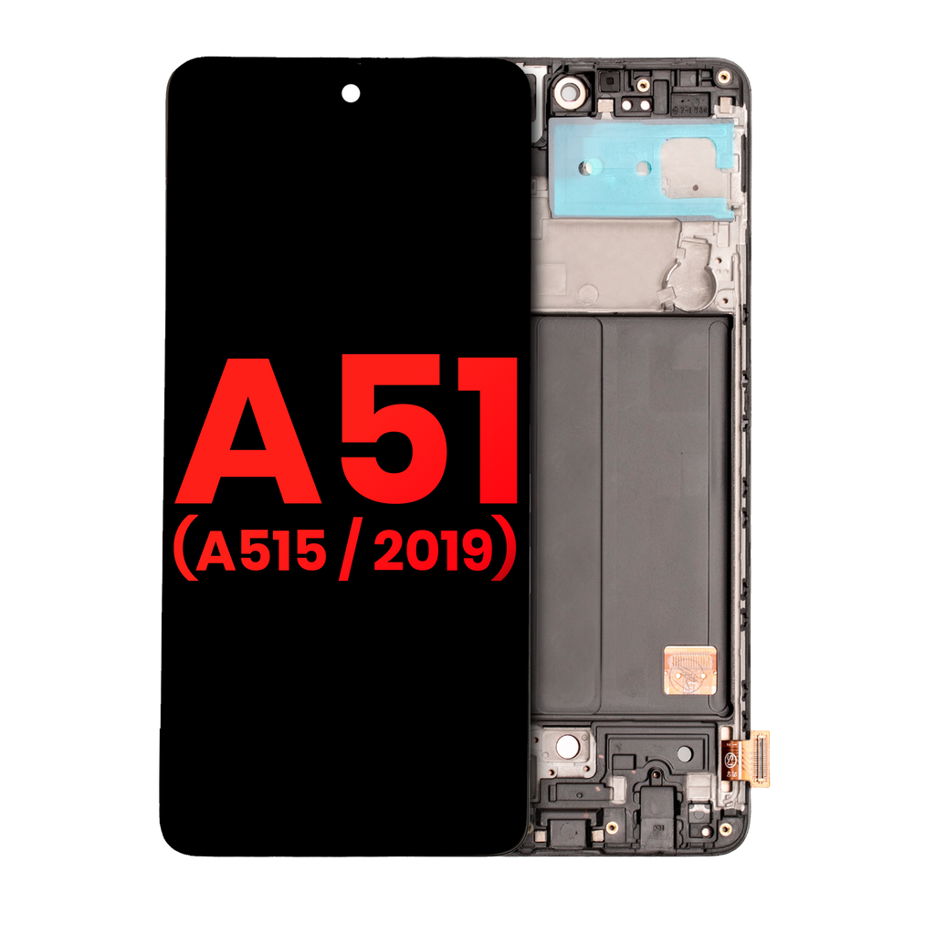 OLED-Display mit Rahmen für Samsung Galaxy A51 4G Aftermarket Plus