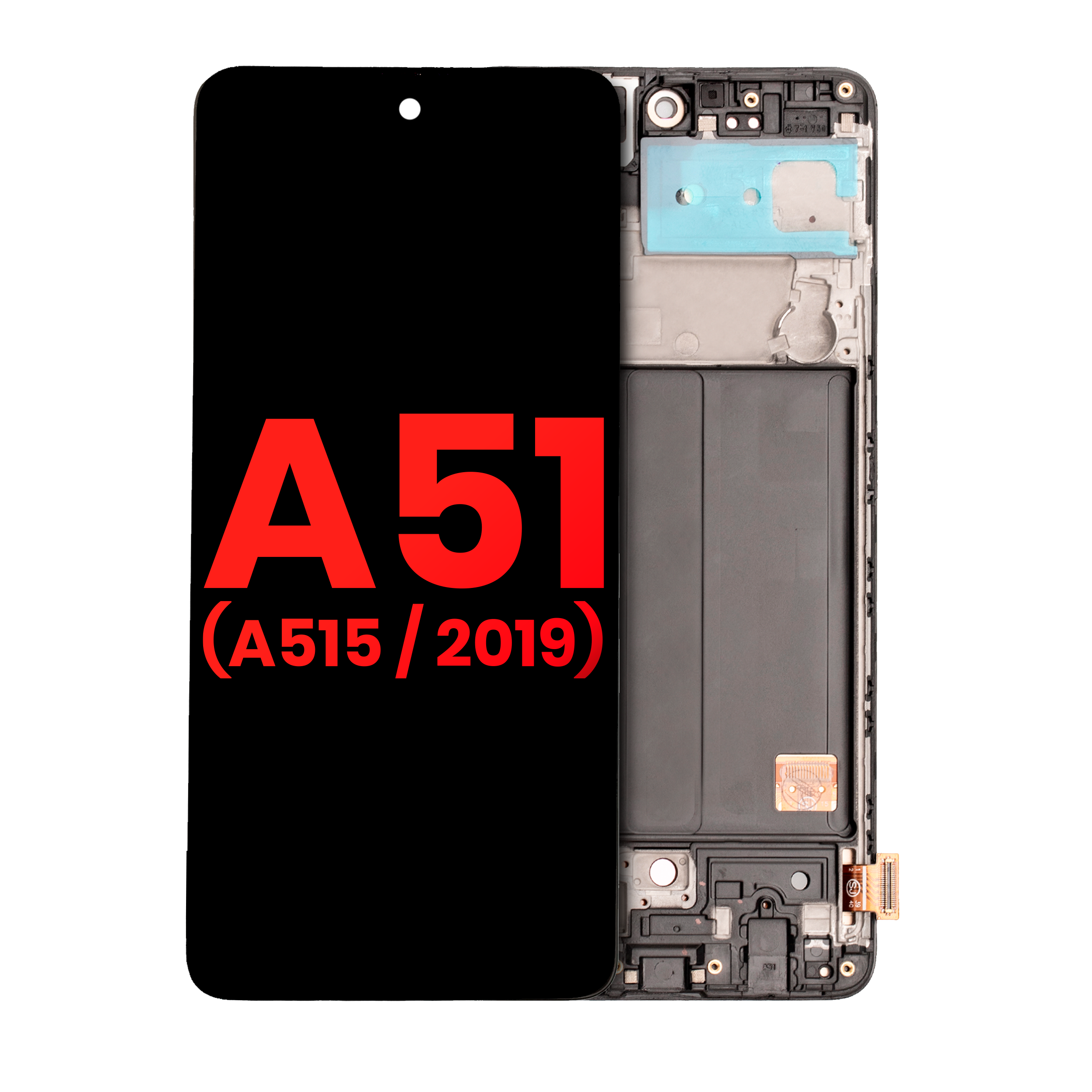 OLED-Display mit Rahmen für Samsung Galaxy A51 4G Aftermarket Plus