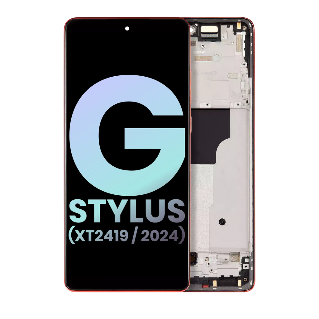 OLED-Display mit Rahmen für Moto G Stylus 5G (XT2419) – Scarlet Wave OEM
