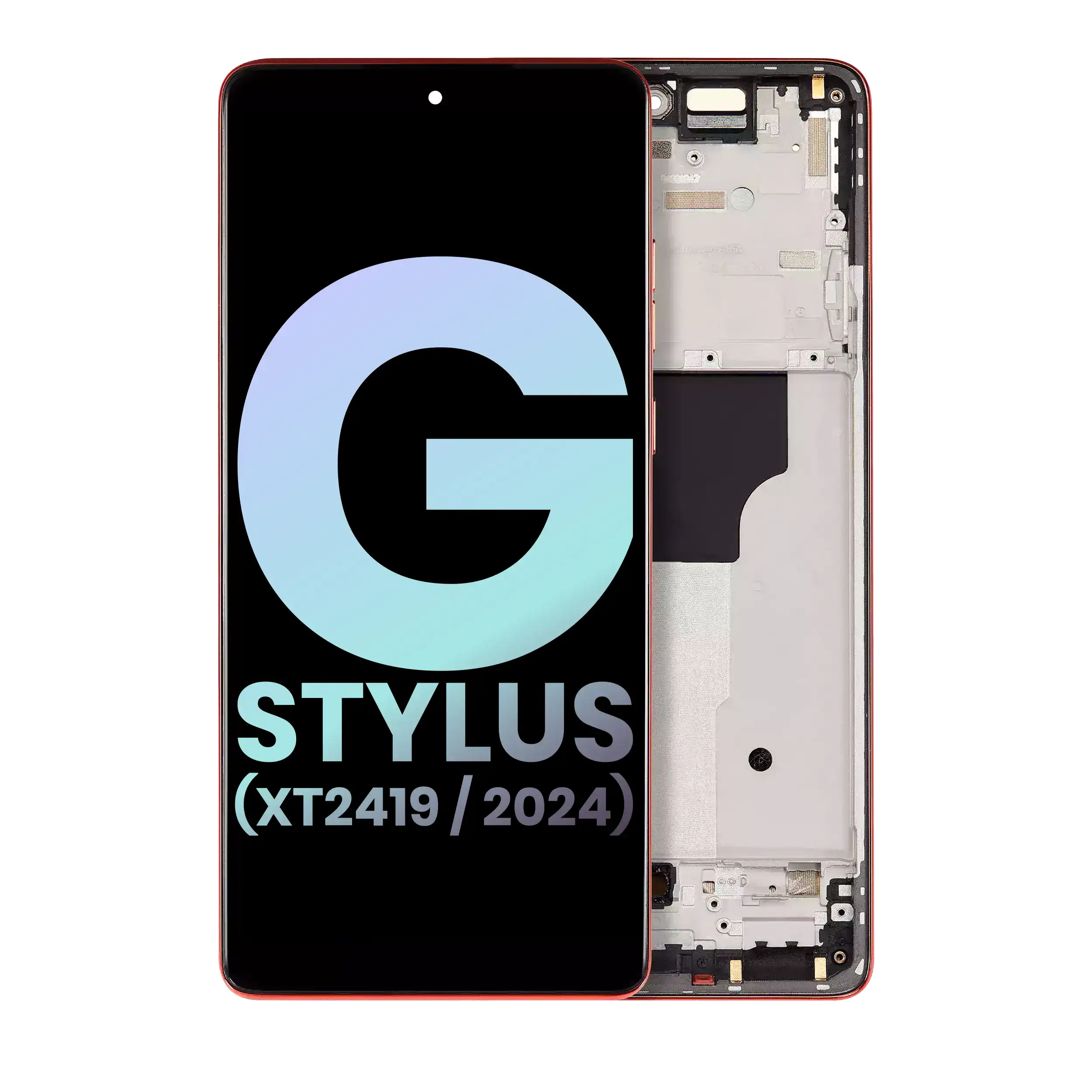 OLED-Display mit Rahmen für Moto G Stylus 5G (XT2419) – Scarlet Wave OEM