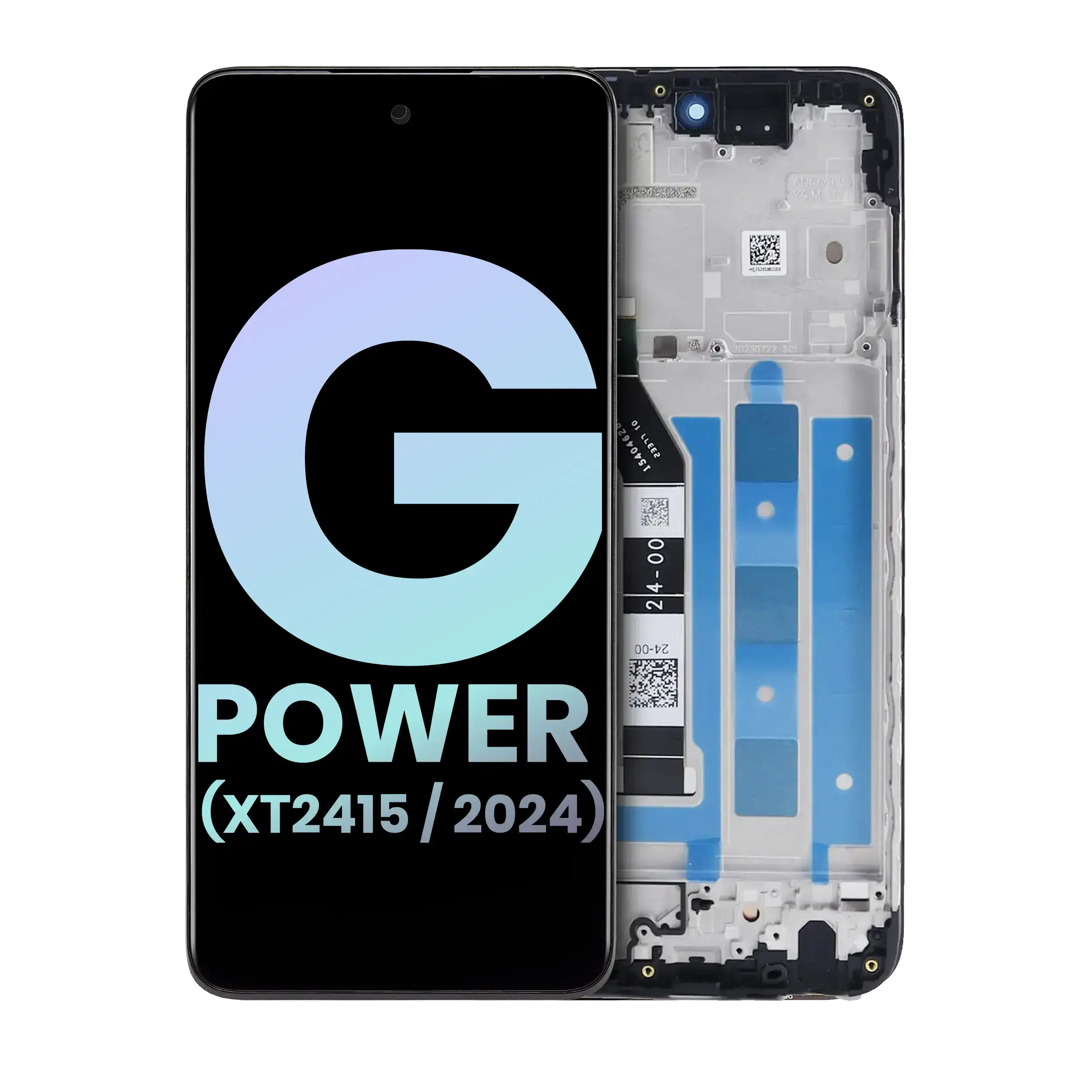 LCD-Display mit Rahmen für Moto G Power 5G 2024 Original OEM Alle Farben