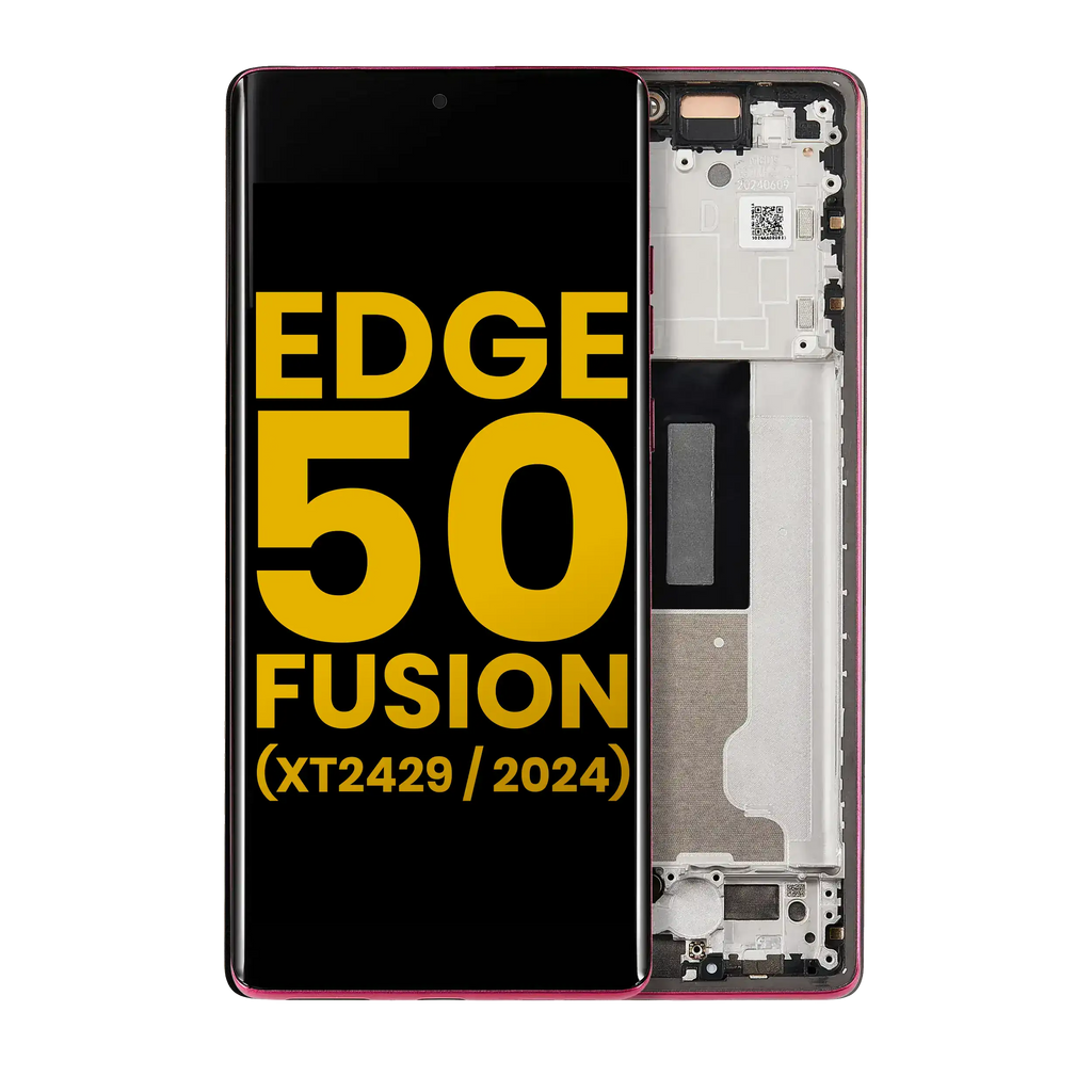 OLED Display with Frame for Motorola Moto Edge 50 Fusion 5G (XT2429 / 2024) (Refurbished) (Hot Pink)