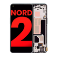 OLED-Display mit Rahmen für OnePlus Nord 2 5G (Aftermarket Plus) (Blue Haze)