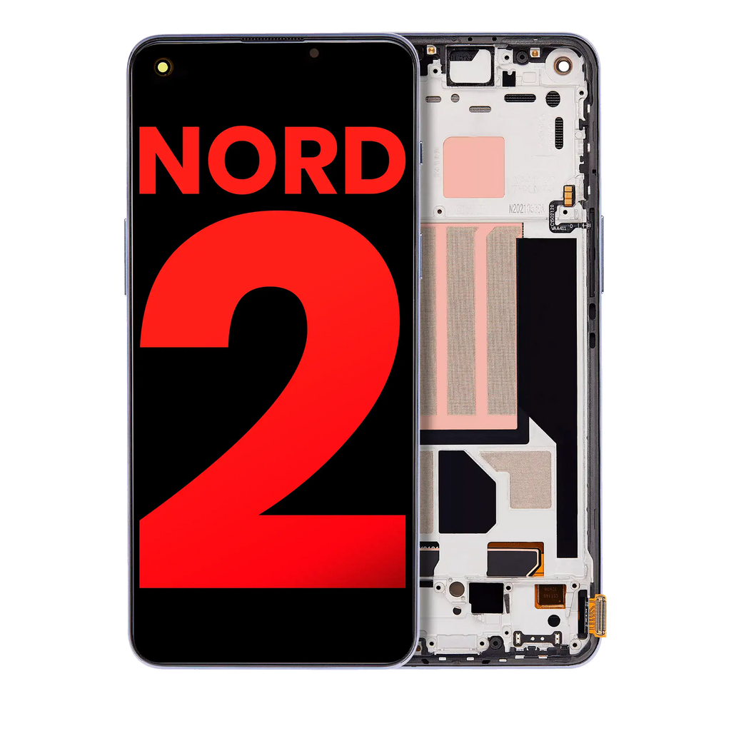 OLED Display with Frame for OnePlus Nord 2 5G (Aftermarket Plus) (Sierra Gray)