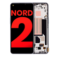 OLED-Display mit Rahmen für OnePlus Nord 2 5G (Aftermarket Plus) (Grau Sierra)