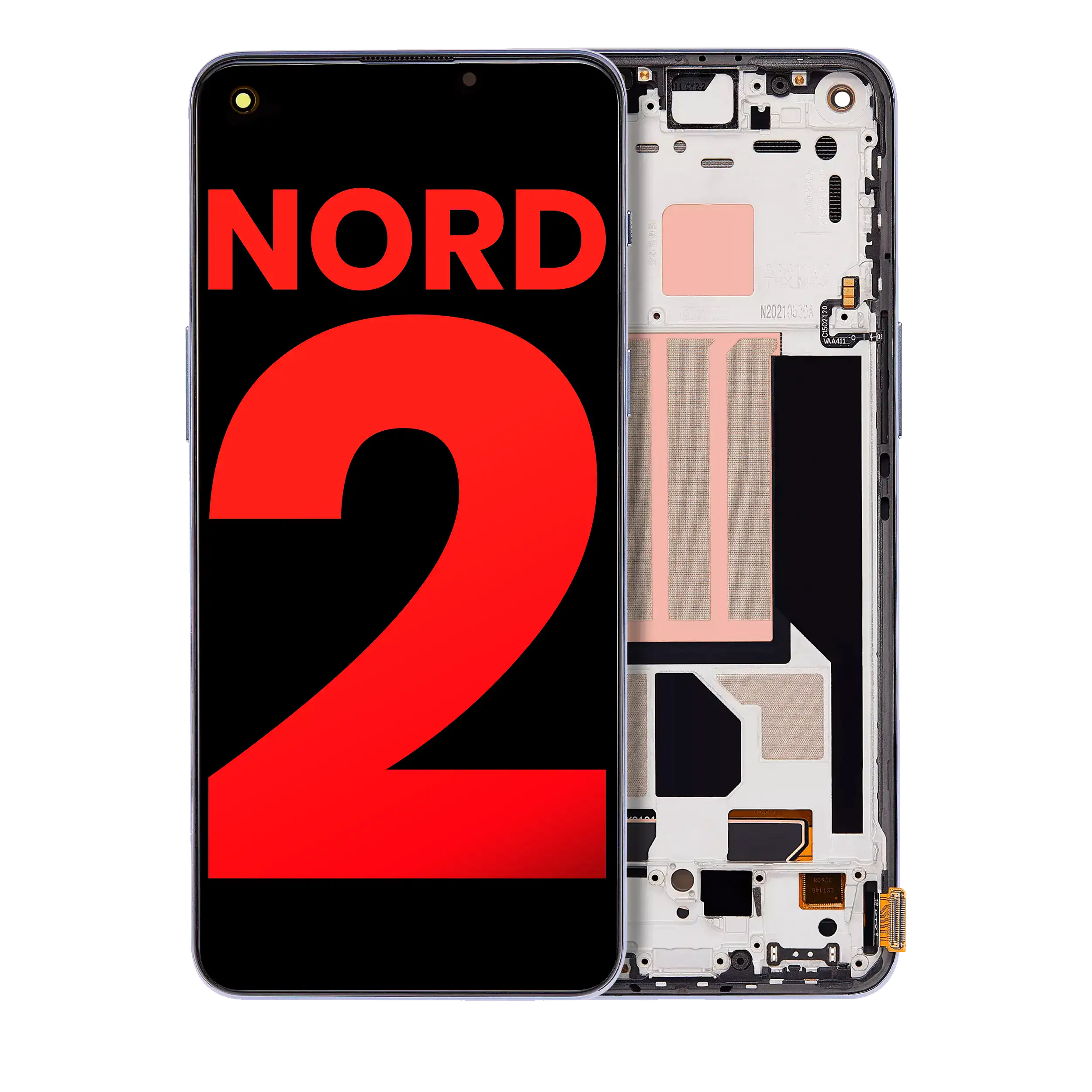OLED Display with Frame for OnePlus Nord 2 5G (Aftermarket Plus) (Sierra Gray)