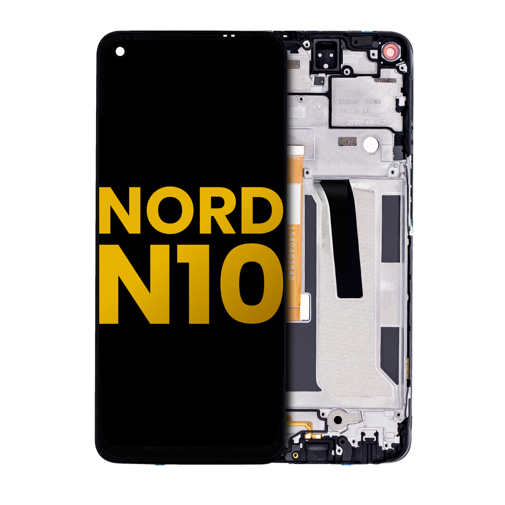LCD-Display mit Rahmen für OnePlus Nord N10 5G (Refurbished) (Midnight Ice)