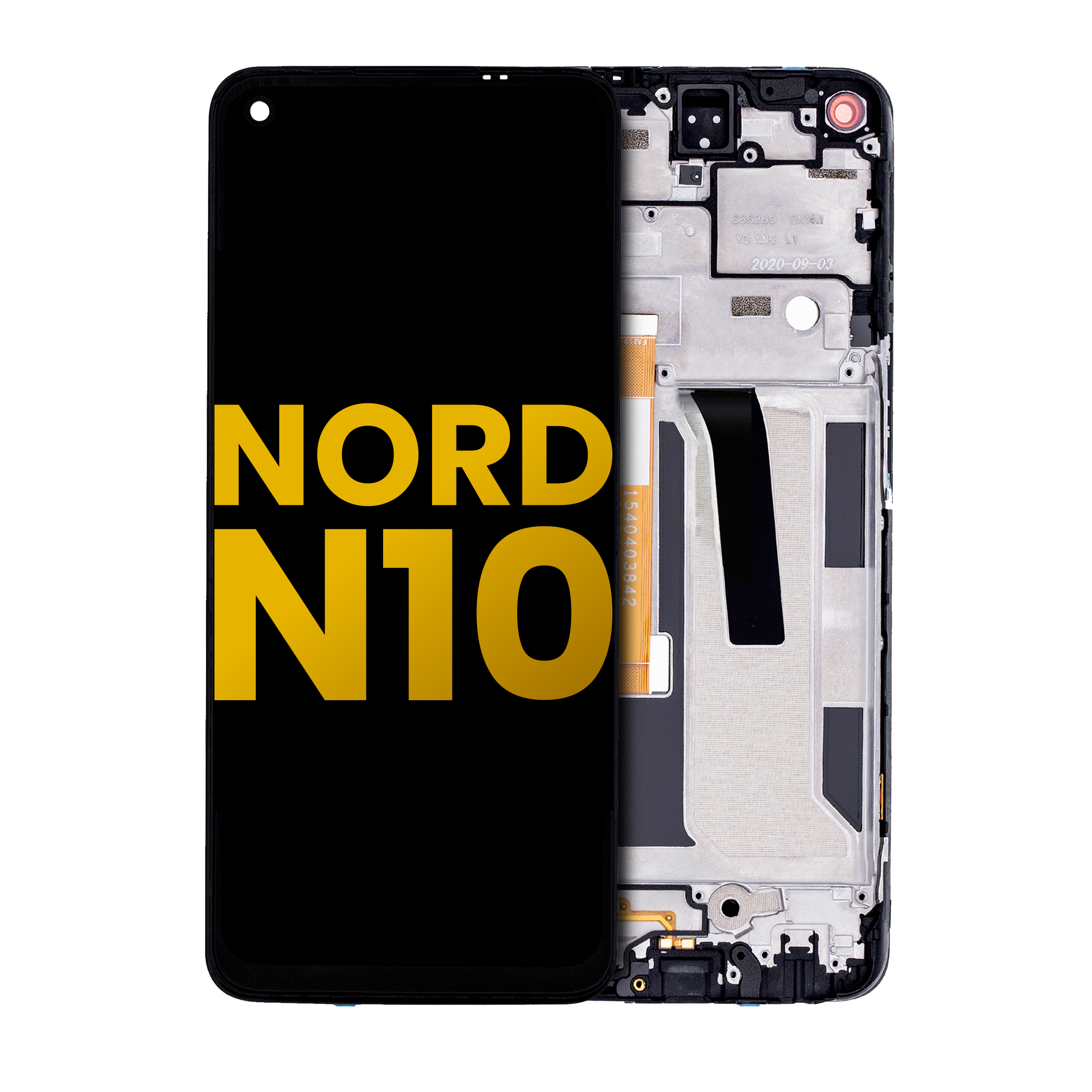 LCD-Display mit Rahmen für OnePlus Nord N10 5G (Refurbished) (Midnight Ice)