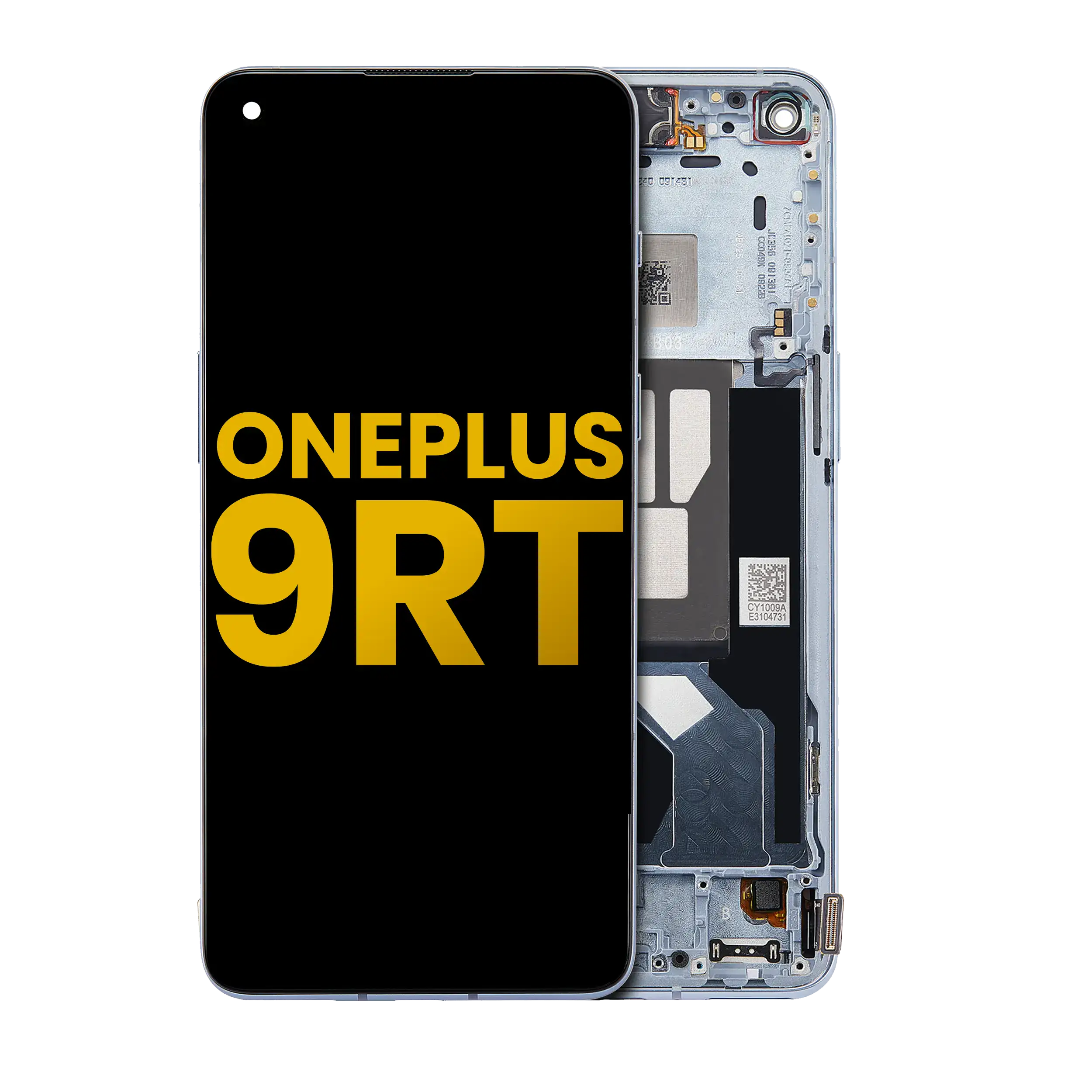 OLED-Display mit Rahmen für OnePlus 9RT 5G (Refurbished) (Nano Silver)