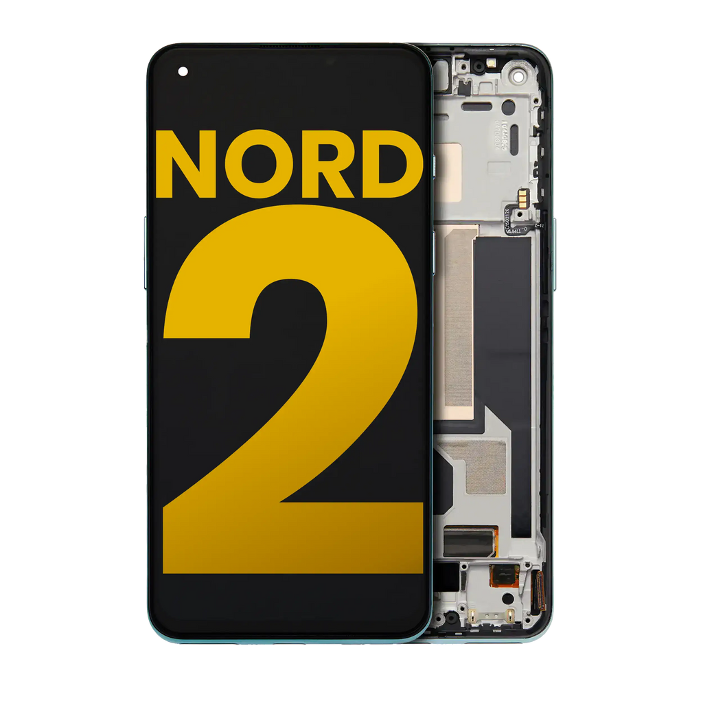 OLED Display with Frame for OnePlus Nord 2 5G (Refurbished) (Green Wood)