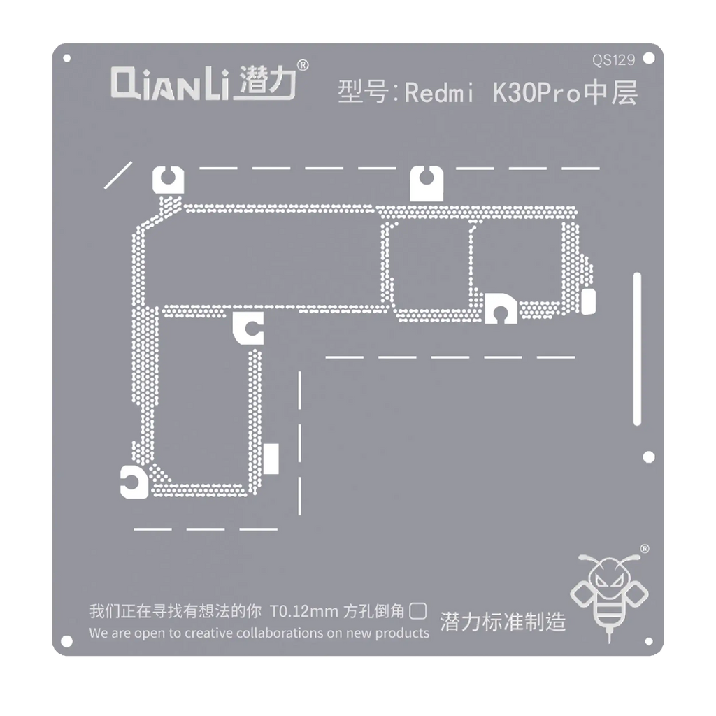 Bumblebee Stencil (QS129) for Xiaomi Redmi K30 Pro Mid-frame (Qianli)