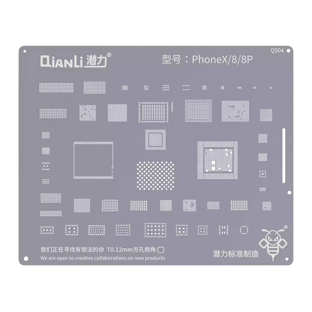 Bumblebee Schablone (QS04) für iPhone X / 8 / 8 Plus (Qianli)