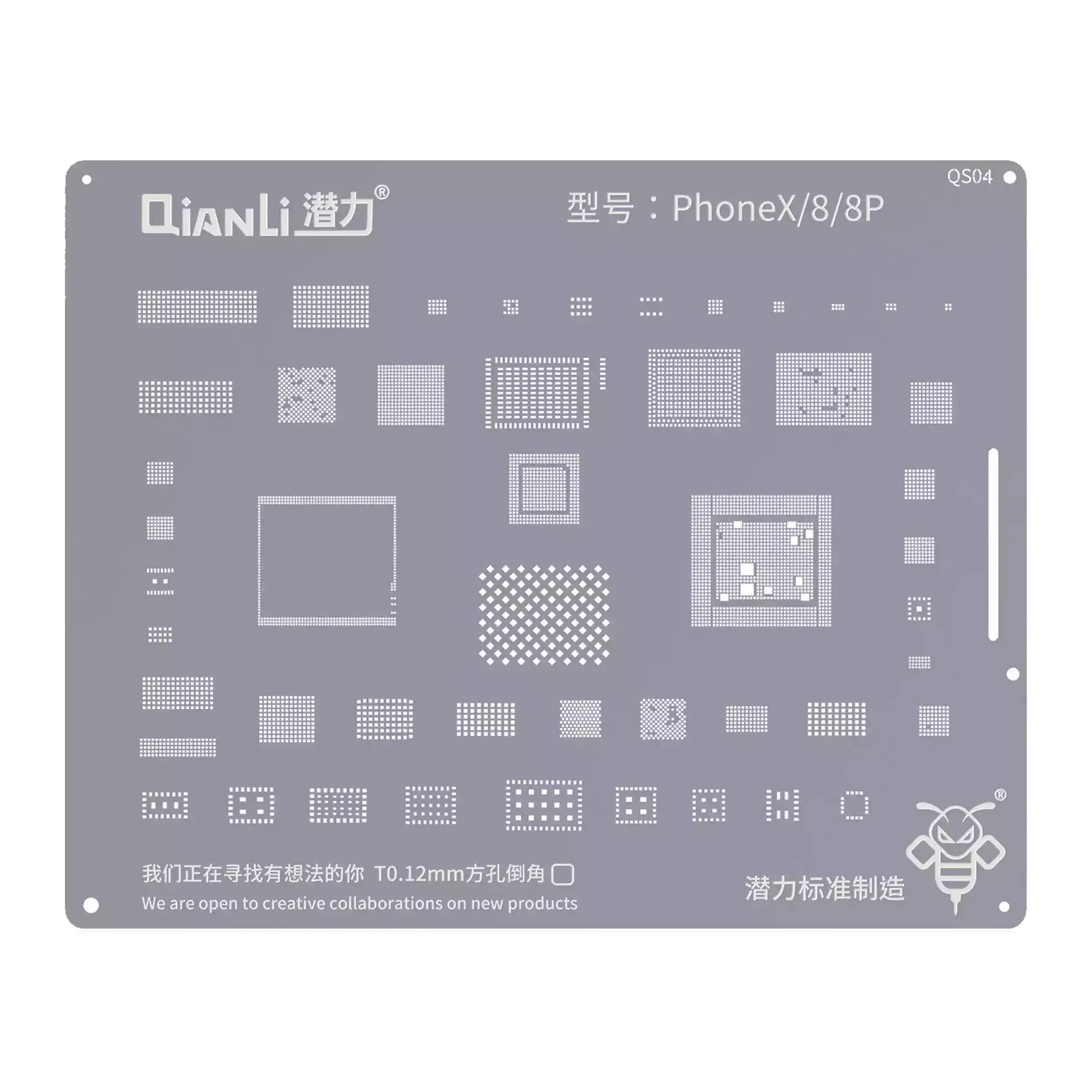 Bumblebee Stencil (QS04) for iPhone X / 8 / 8 Plus (Qianli)