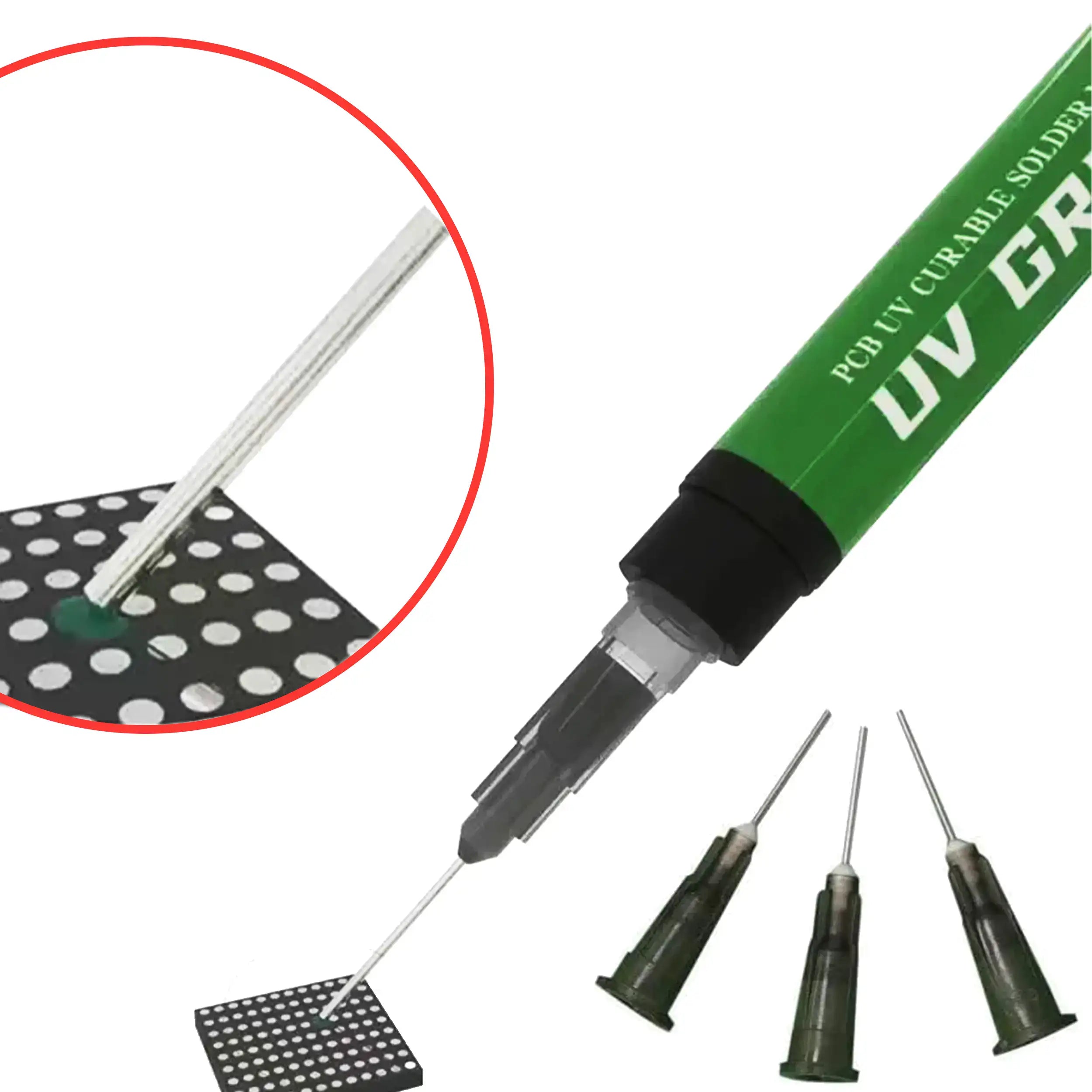 PCB UV-härtbare grüne Lötstoppmaske mit 3 super dünnen 6mm Nadeln (2UUL)