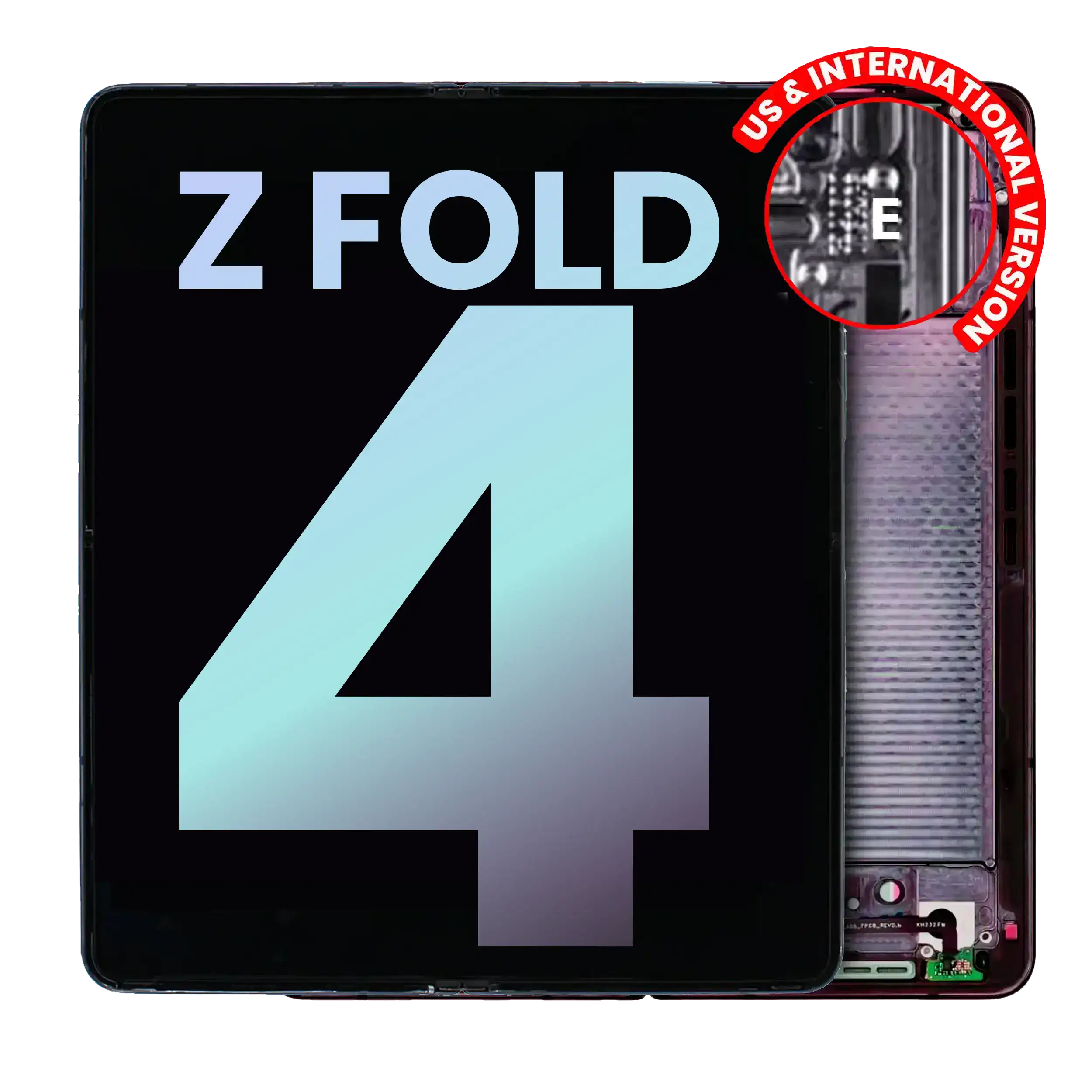 Inner OLED-Display mit Rahmen für Samsung Z Fold 4 5G Service Pack Burgundy