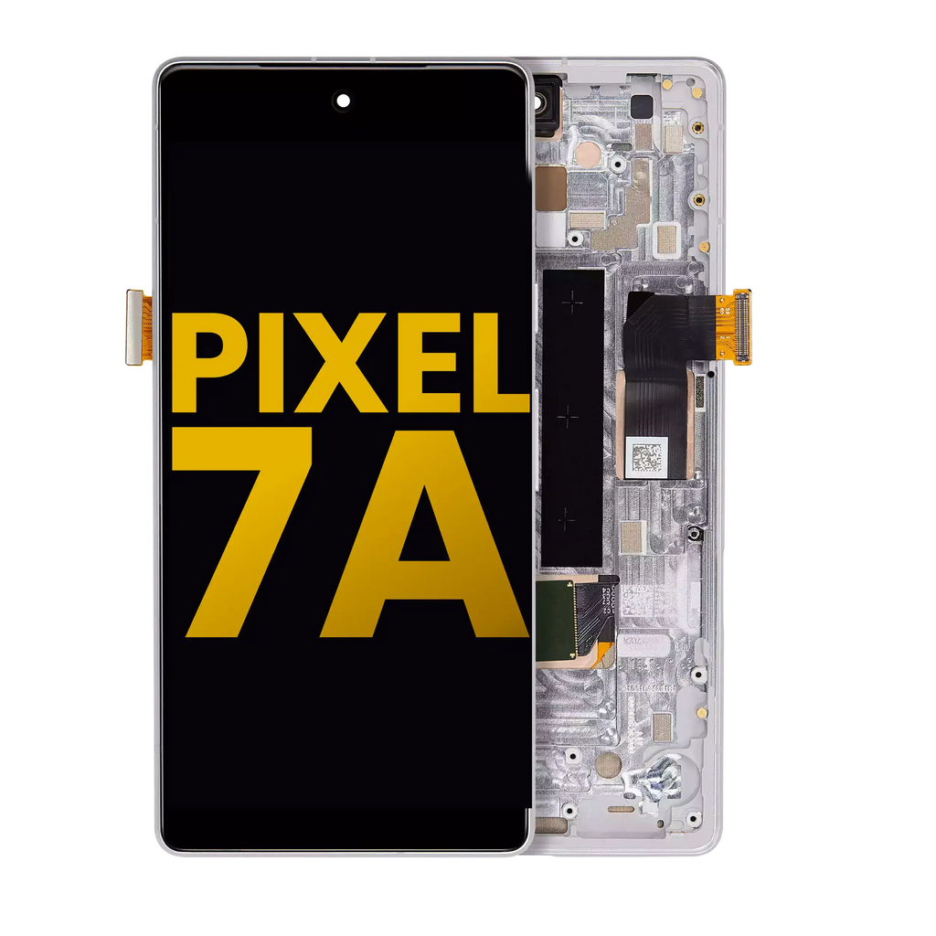 OLED Display with Frame and Fingerprint Sensor for Google Pixel 7a 5G (Refurbished) (Snow)