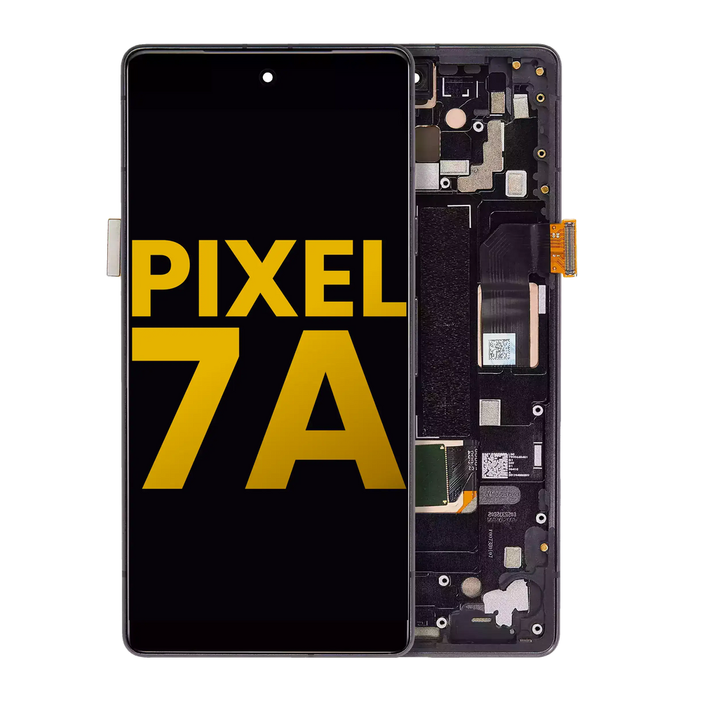 OLED-Display m. Rahmen & FP-Sensor f. Google Pixel 7a (Refurbished, Charcoal)