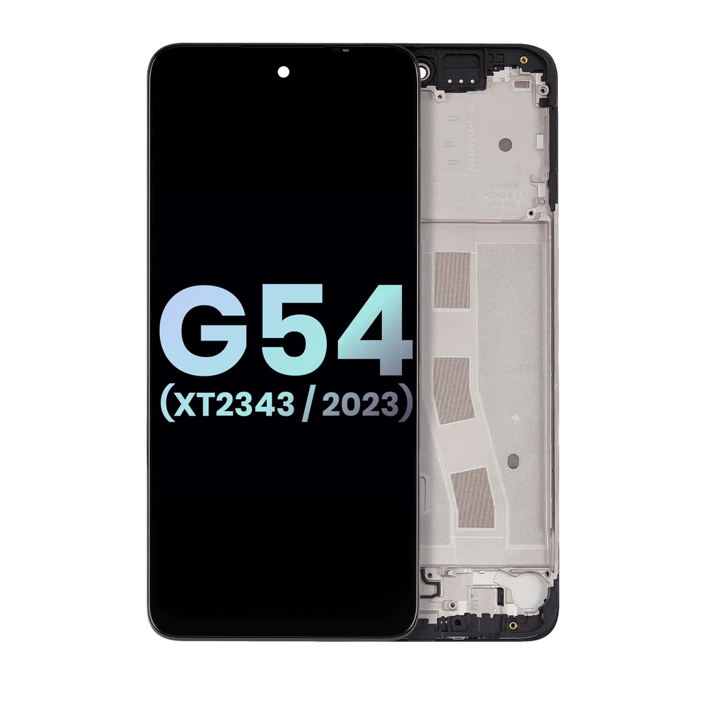LCD-Display mit Rahmen für Moto G54 (XT2343 / 2023) (Original OEM) (Schwarz)