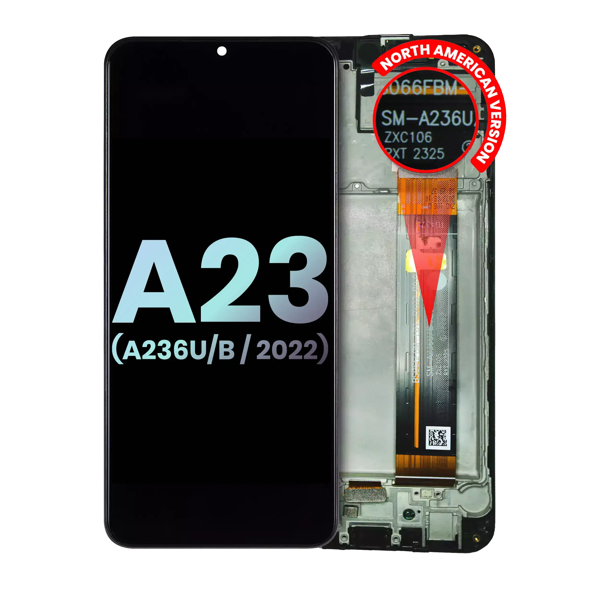 LCD-Display mit Rahmen für Samsung Galaxy A23 5G US Service Pack