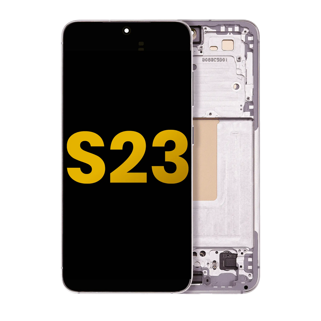 OLED Display with Frame for Samsung Galaxy S23 5G (US & International) (Refurbished) (Pink / Lavender)