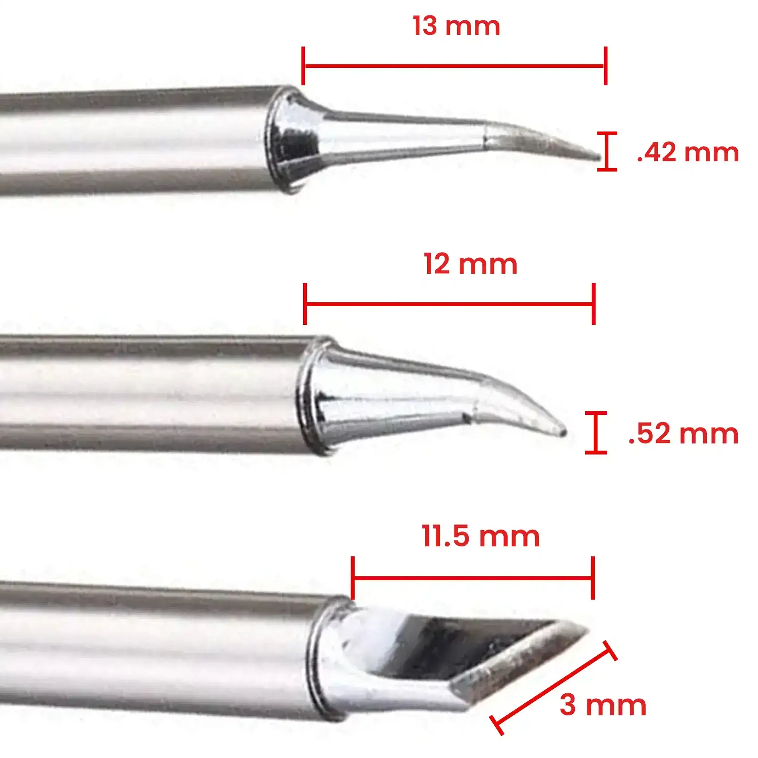 T12 / C12 Soldering Tips (3-piece set) (Aixun)