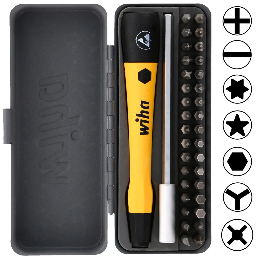 Wiha GoBox 36-tlg. Elektronik ESD Präzisions-Mikrobit-Schraubendreher-Satz