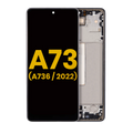 OLED-Display mit Rahmen für Samsung Galaxy A73 5G (Refurbished) (Grau)