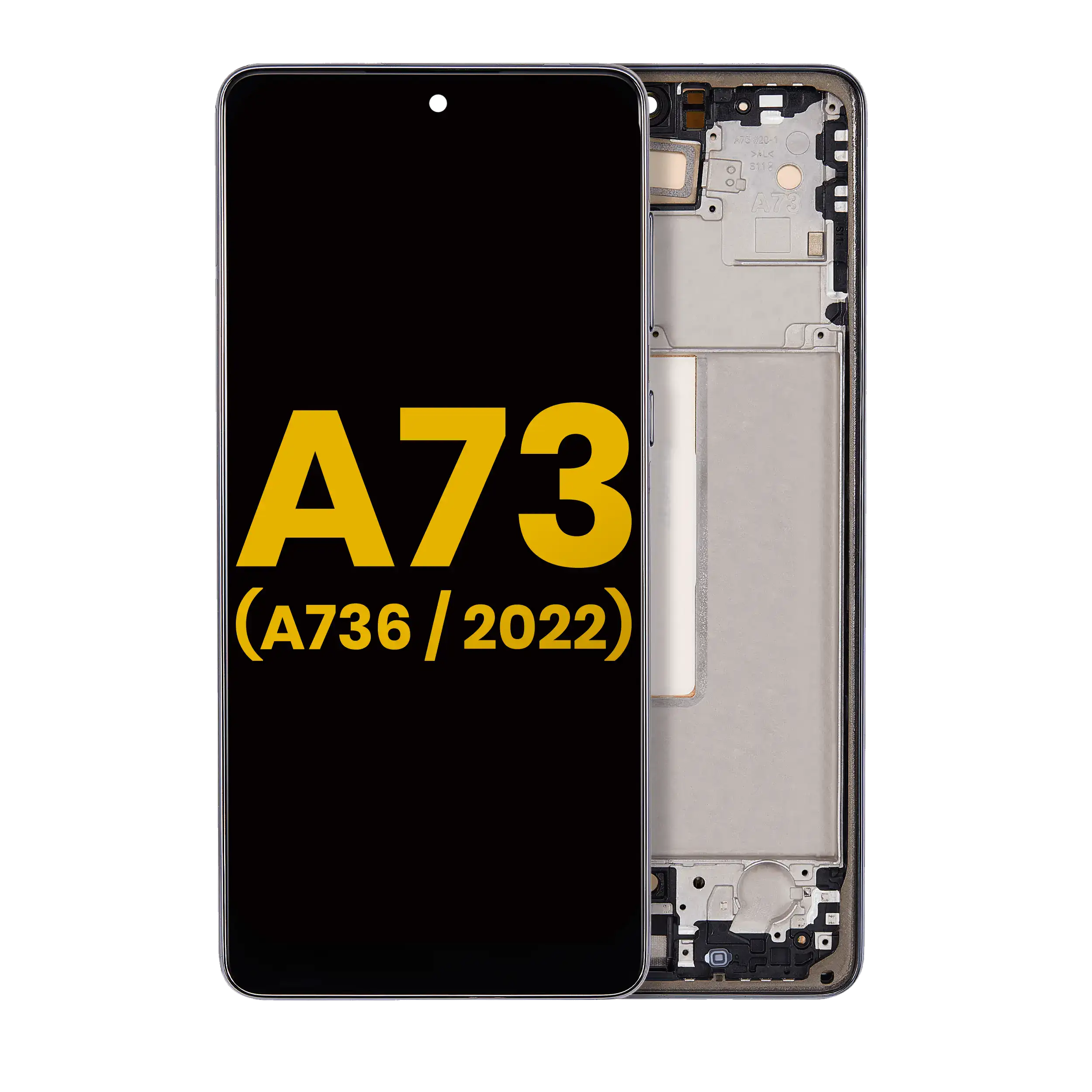 OLED-Display mit Rahmen für Samsung Galaxy A73 5G (Refurbished) (Grau)