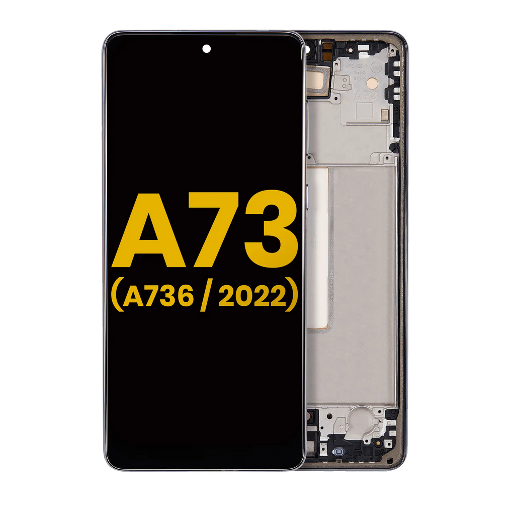OLED-Display mit Rahmen für Samsung Galaxy A73 5G (Refurbished) (Grau)