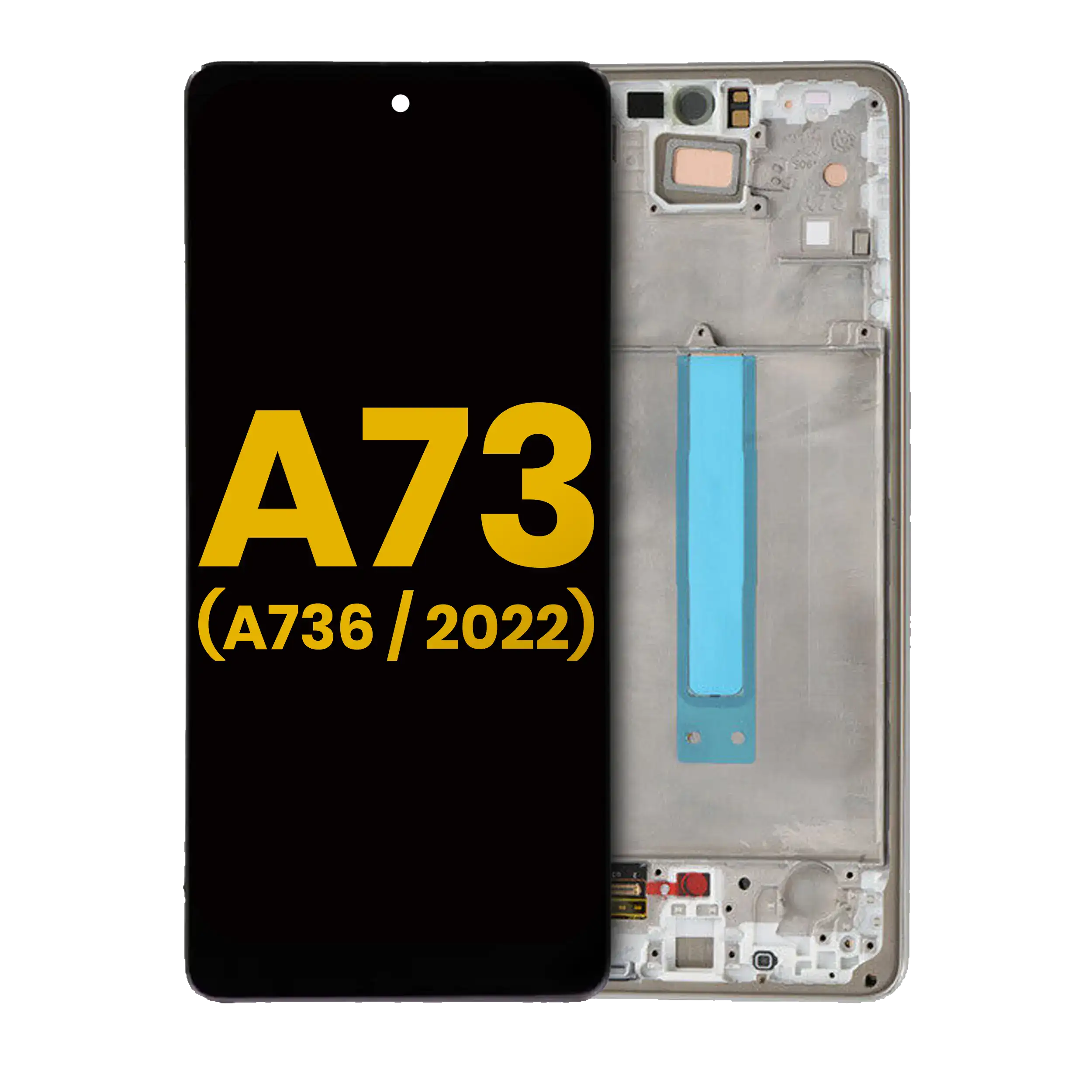 OLED Display with Frame for Samsung Galaxy A73 5G (A736 / 2022) (Refurbished) (White)