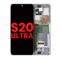 OLED-Display m. Rahmen f. Samsung S20 Ultra Cloud White Aftermarket+