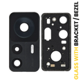 Camera Lens Rear with Holder/Frame for Xiaomi 12T (2-piece set) (Black)