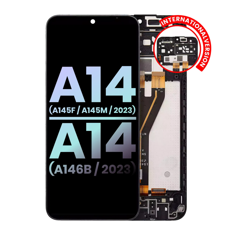 LCD Display with Frame for Samsung Galaxy A14 4G (A145F / A145M / 2023) / A14 5G (A146B / 2023) (International Version) (Service Pack) (all colors)