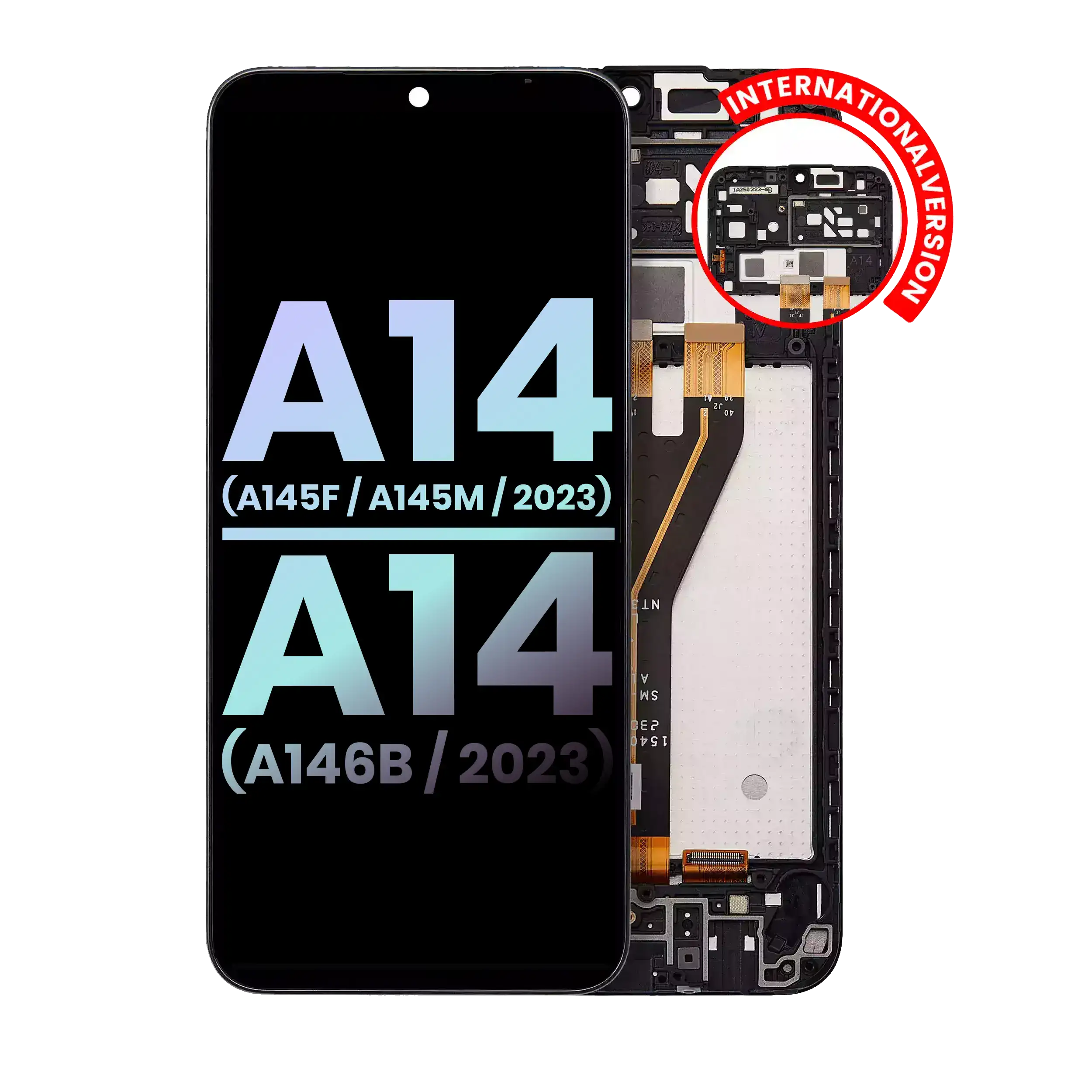 LCD Display with Frame for Samsung Galaxy A14 4G (A145F / A145M / 2023) / A14 5G (A146B / 2023) (International Version) (Service Pack) (all colors)