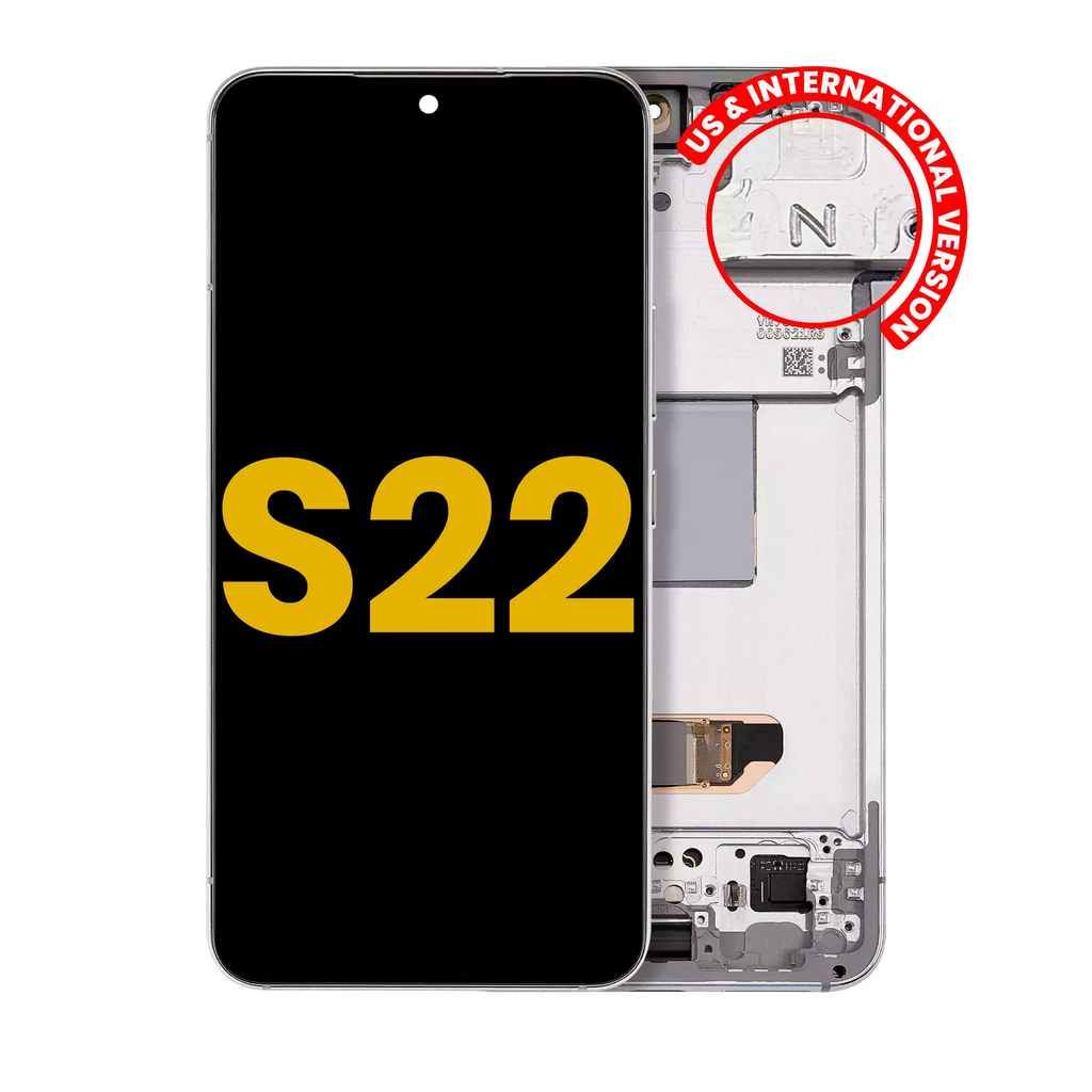 OLED-Modul mit Rahmen Samsung Galaxy S22, Refurbished, Weiß